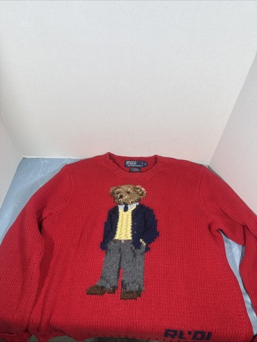 Polo Ralph Lauren Oso Suéter Para Hombres Pequeño Tejido a Mano Cuello Redondo Lino Algodón RL01 - Imagen 1 de 16