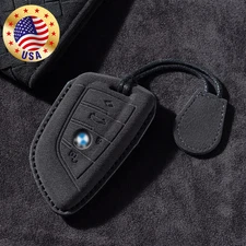 For BMW X1 X3 X5 X6 X7 3 5 Series Leather Car Key Fob Cover Case Shell 4 Button