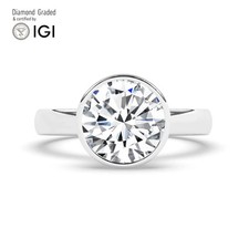Round Diamond Engagement Ring Platinum Labgrown 3 Ct Solitaire