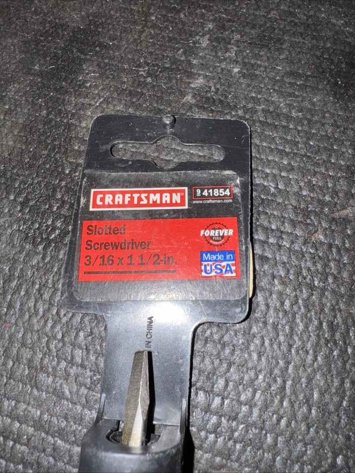 Sears Craftsman USA Nos 41854 Slotted Stubby Screwdriver 3/16”x1.5” WF ...
