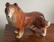 Vintage Collie Dog Figurine Dog Ornament Collie Dog Lassie Collie Large Ceramic