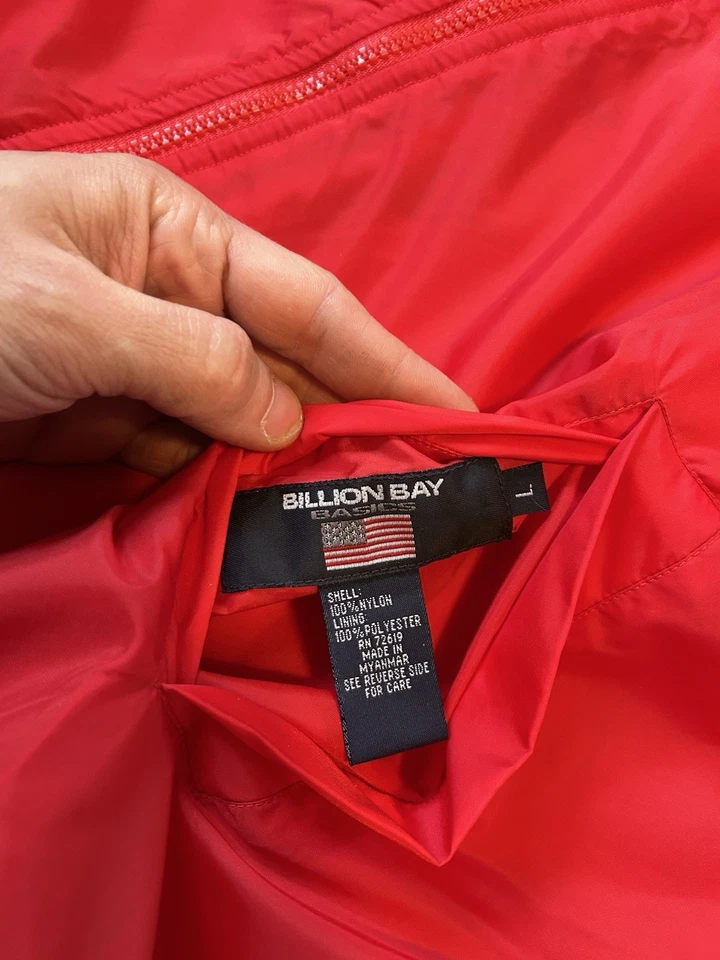 Billion Bay Basics Men's Size Large Red Fleece Lined Jacket Nylon/polyester - Image 2 of 4