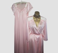 VTG VANITY FAIR PRETTY PINK PEIGNOIR SET LOVELY EVERYDAY LOOK COMFORTABLE USA SM
