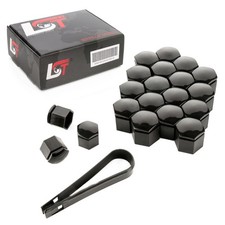 20x Abdeckkappen Radschraubenkappen Set schwarz glänzend 19 mm für SUBARU
