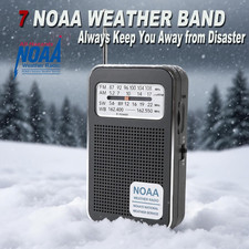 4-Band AM FM SW NOAA Weather Radio, Portable Transistor Emergency Radio, Rech...