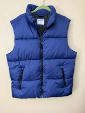 Puffer Vest - Old Navy - Men's Large - Blue/black Full Zip Excellent Preowned