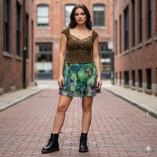 Handmade Fairy Mini Skirt Size S Sheer Chiffon Layered Mystical Whimsy Ethereal