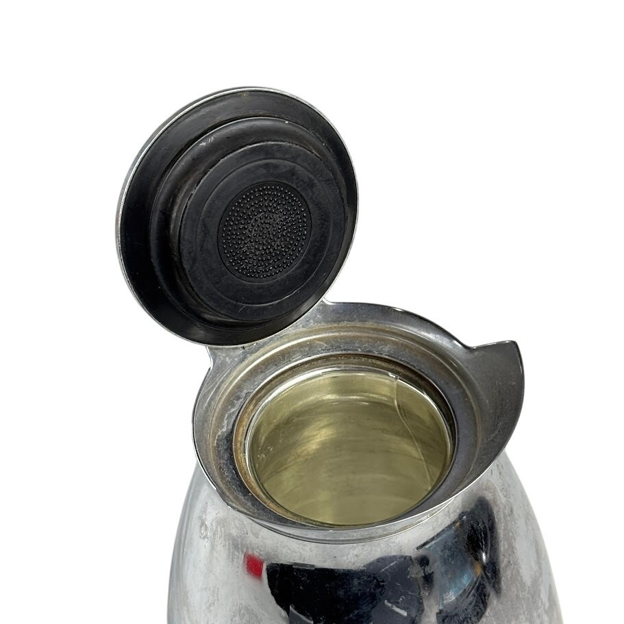 Thermos Carafe Chrome w. Lucite Clear Handle, 1 Qt. Model 2585 Vintage 