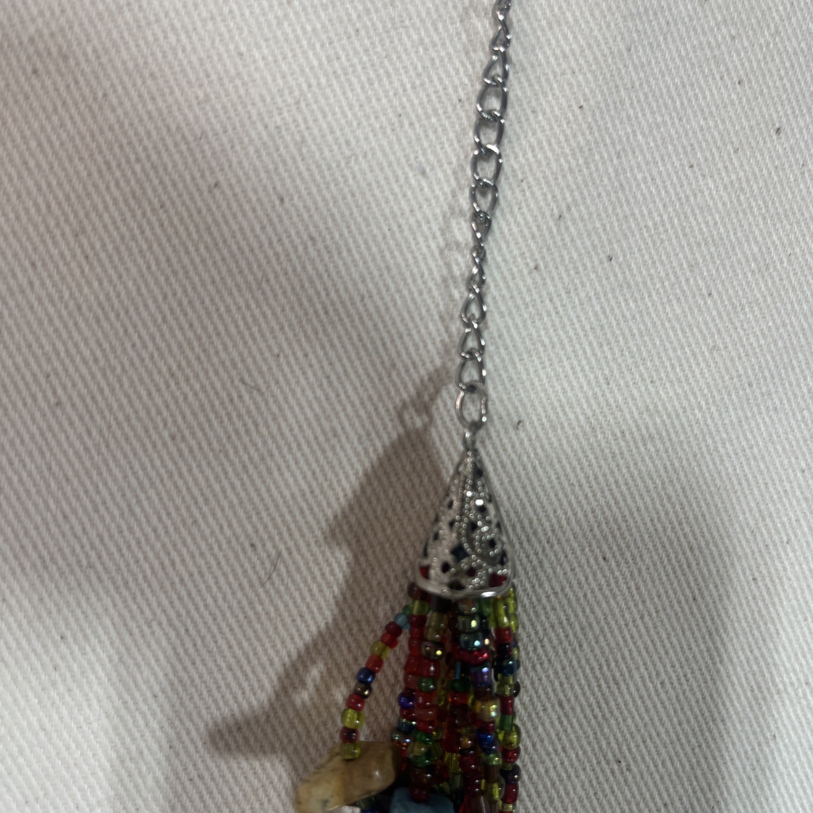 Signed EsMor Multicolor Beaded Statement Necklace… - image 6