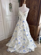 Windsor Maxi Flower Dress Off White Sz 13 Womens Whimsical Garden Corset Style