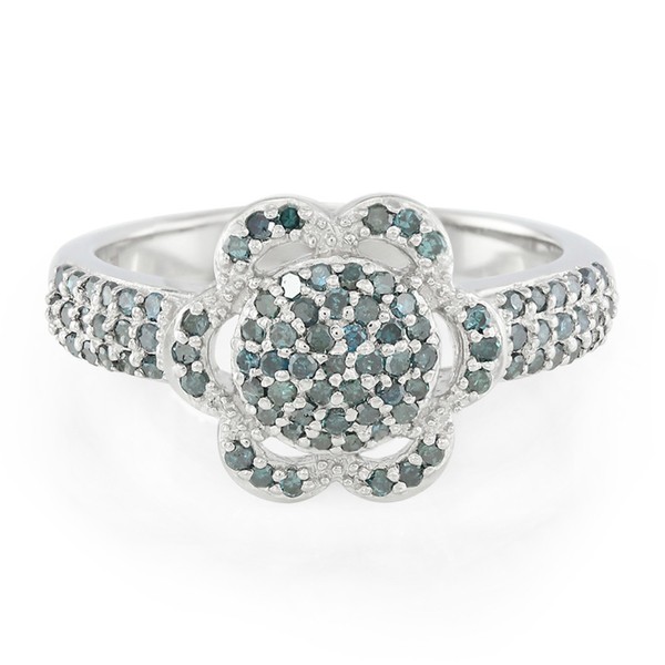 Cavill Ring Damen 925 Silber Mit 0,6Ct Diamanten Rundschliff Pave Gr18--image