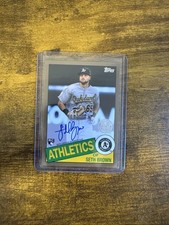 2020 Topps Seth Brown Auto Gold 1985 35th Anniversary Rookie RC Card /50. rookie card picture