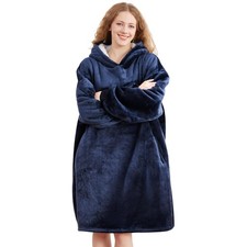 Wearable Blanket Hoodie for Adults  Teens,Oversized Sherpa Hooded Blanket,Wa...