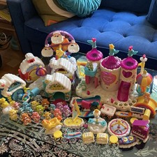 VTG Care Bears Care-a-Lot Castle Playset Huge Lot Figures Accessories Works Rare