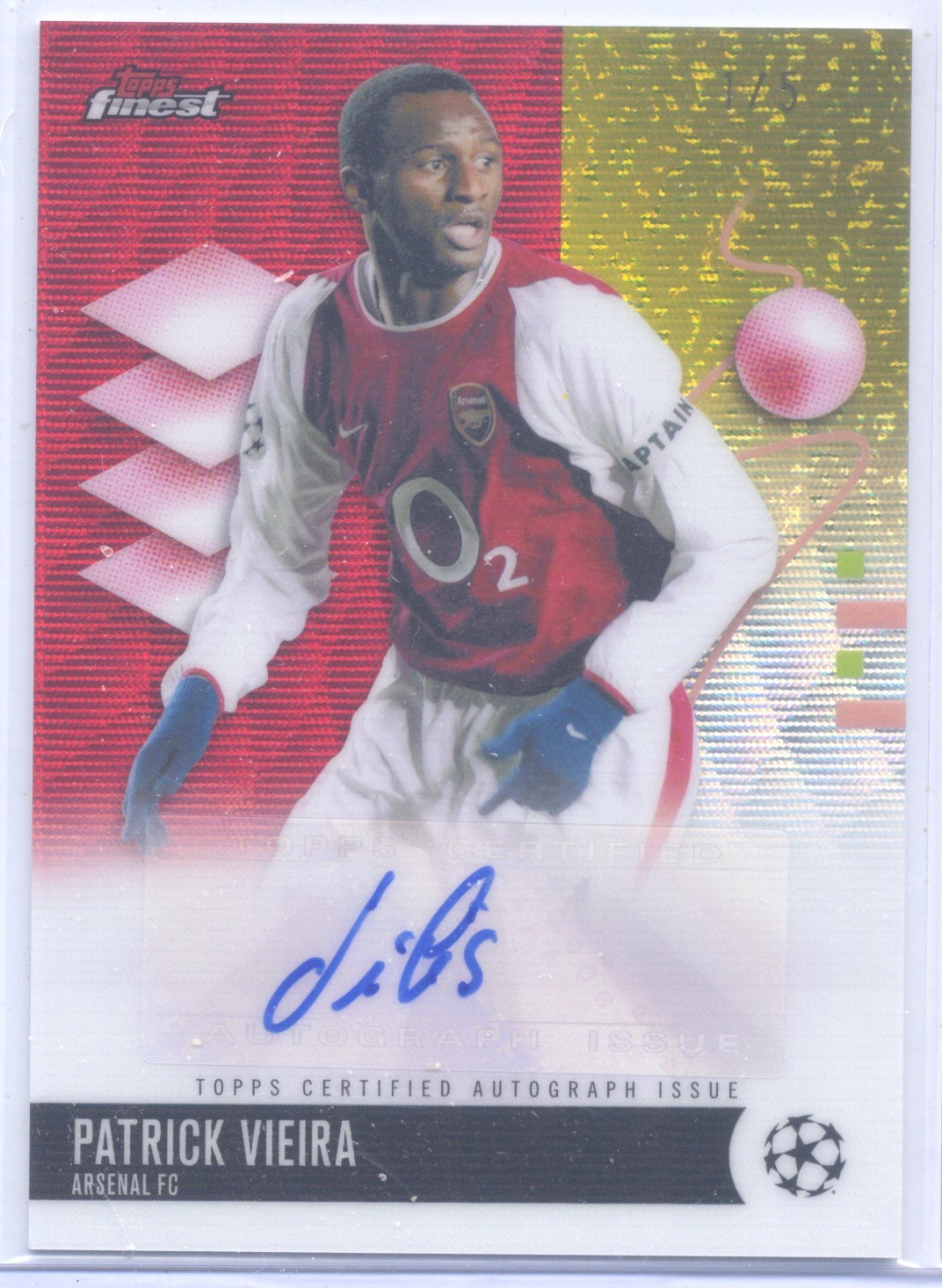 2025-26 Topps Finest UEFA Club Competitions RED Refractor AUTO Patrick Vieira /5