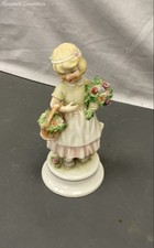 Vintage 1970 Goebel W. Germany Figurine Girl Gathering Flowers Porcelain