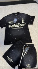 Hellstar Men's Black 2-Piece T-Shirt  Shorts Set M All-Over Print Drawstring