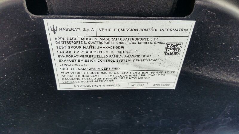 Maserati Ghibli 2017-2020 Dashboard center panel P/N 670066392