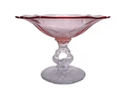 Cambridge Elegant Glass Pink Depression Comport with Keyhole Stem