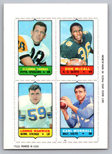 1969 TOPPS 4-IN-1 CLENDON THOMAS/DON McCALL/LONNIE WARWICK/EARL MORRALL