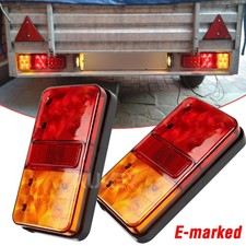 2Pc 12V LED Rear Tail Lights Indicator Stop Light Trailer Caravan Van Truck Lamp