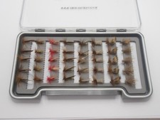 40 Barbless Sedge Flies, Boxed Set, Mixed Sizes, TroutfliesUK