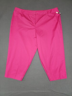 NWT~JACLYN SMITH Woman's Plus 22W Pink Capri Pants Stretch