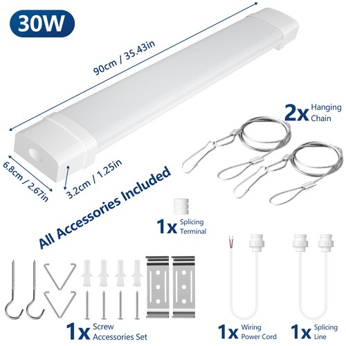 Lampada LED per ambienti umidi lampada per vasca luce 60/90/120/150 cm incl. tubo T8 IP65 - Foto 176 di 195