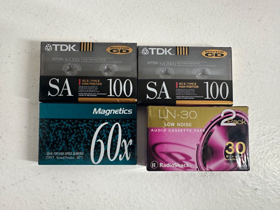 Lot Of 5 Cassette Tapes: 2 TDK SA 100 2 Radioshack Low Noise 1 Magnetics 60x