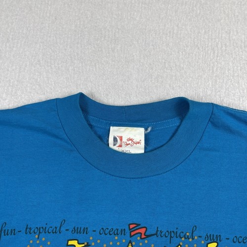 Carnival Shirt Mens XXL Blue Cruise Line Travel Vintage Tropical Vacation Tee - Picture 4 of 10
