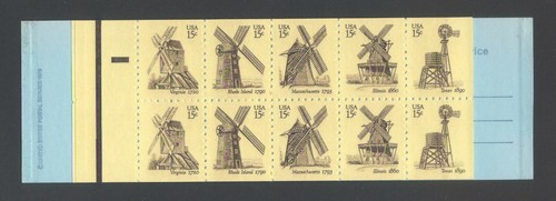 Complete Booklet of Windmills Stamps, Scott BK 135 - Picture 2 of 2
