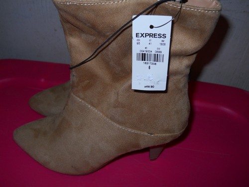 NEW Express Camel Faux Suede High Heel 