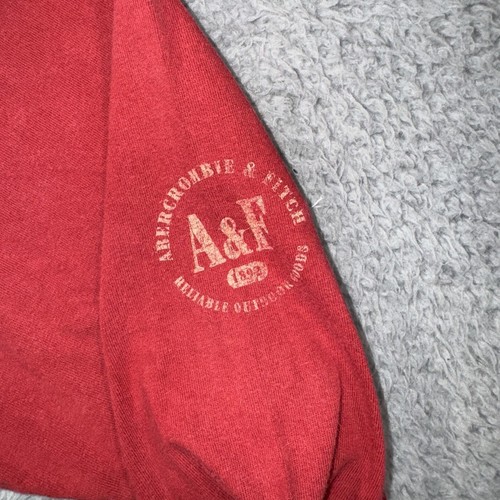 Abercrombie & Fitch Shirt Mens S Faded Red Graphic Outdoor Long Sleeve Y2K - Picture 3 of 7