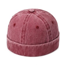 Bonnet Docker en Jean Délavé Hip Hop pour Homme, Côtelé, Sans Visière