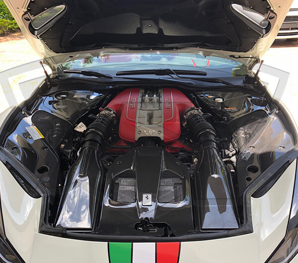 Ferrari 812 Superfast Carbon Fiber Engine Bay Panels (Incl. all OEM Stickers)