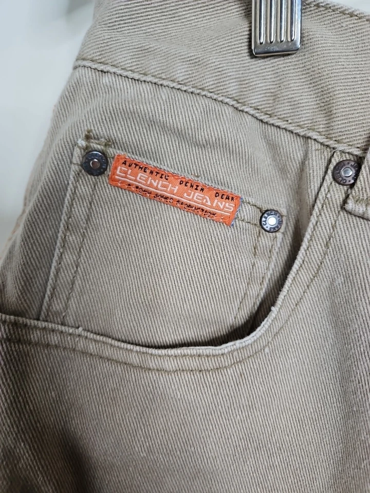 Vtg Y2K Clench Jeans Shorts Mens 36 Brown Denim Baggy Tony Jones Collection - Image 2 of 4