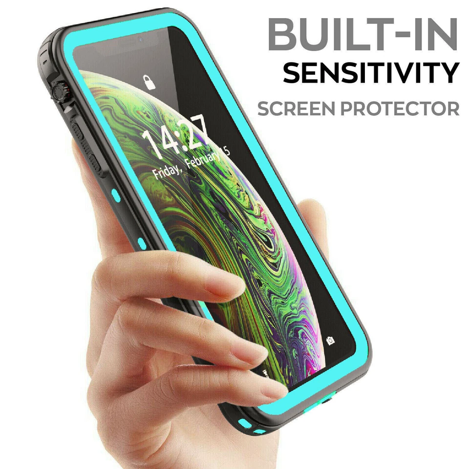 Funda protectora impermeable a prueba de golpes con protector de pantalla para iPhone Xs Max XR / X Foto 4 de 4