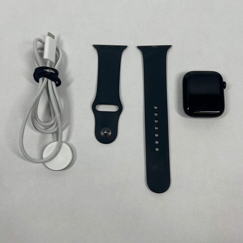 GPS Only Apple Watch Series 9 45MM Midnight Aluminum Black Sport Band MRMD3LL/A - Zdjęcie 9 z 9