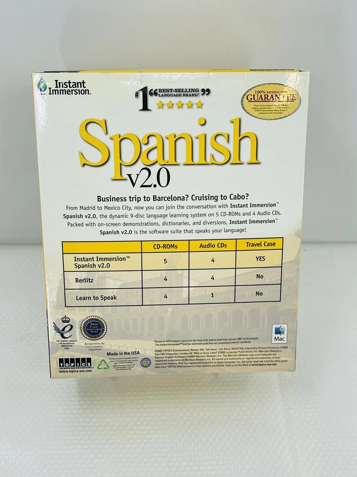 Instant Immersion Spanish Version 2.0 CD-ROM 9 Disc Set NEW & SEALED - Image 3 of 3