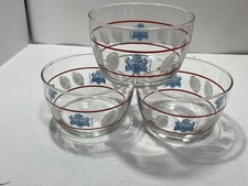 VINTAGE Libby 1992 Super Bowl XXVII Glass Candy Snack Dish Bowls Set Of 3 Nice!