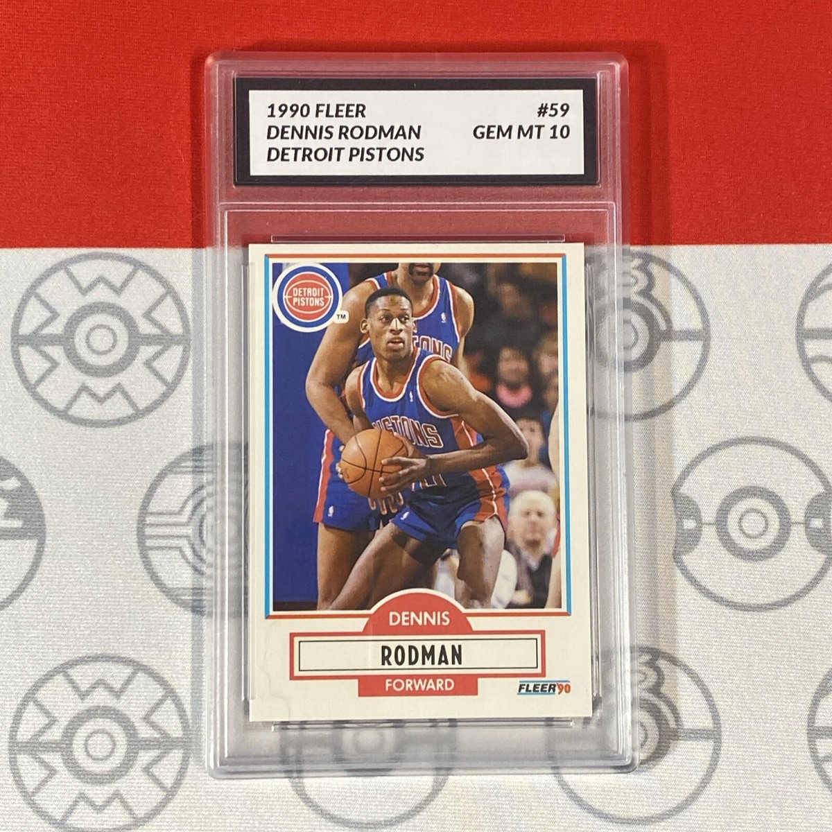 Graded 10 1990 Fleer Dennis Rodman Card 59 MINT Detroit Pistons