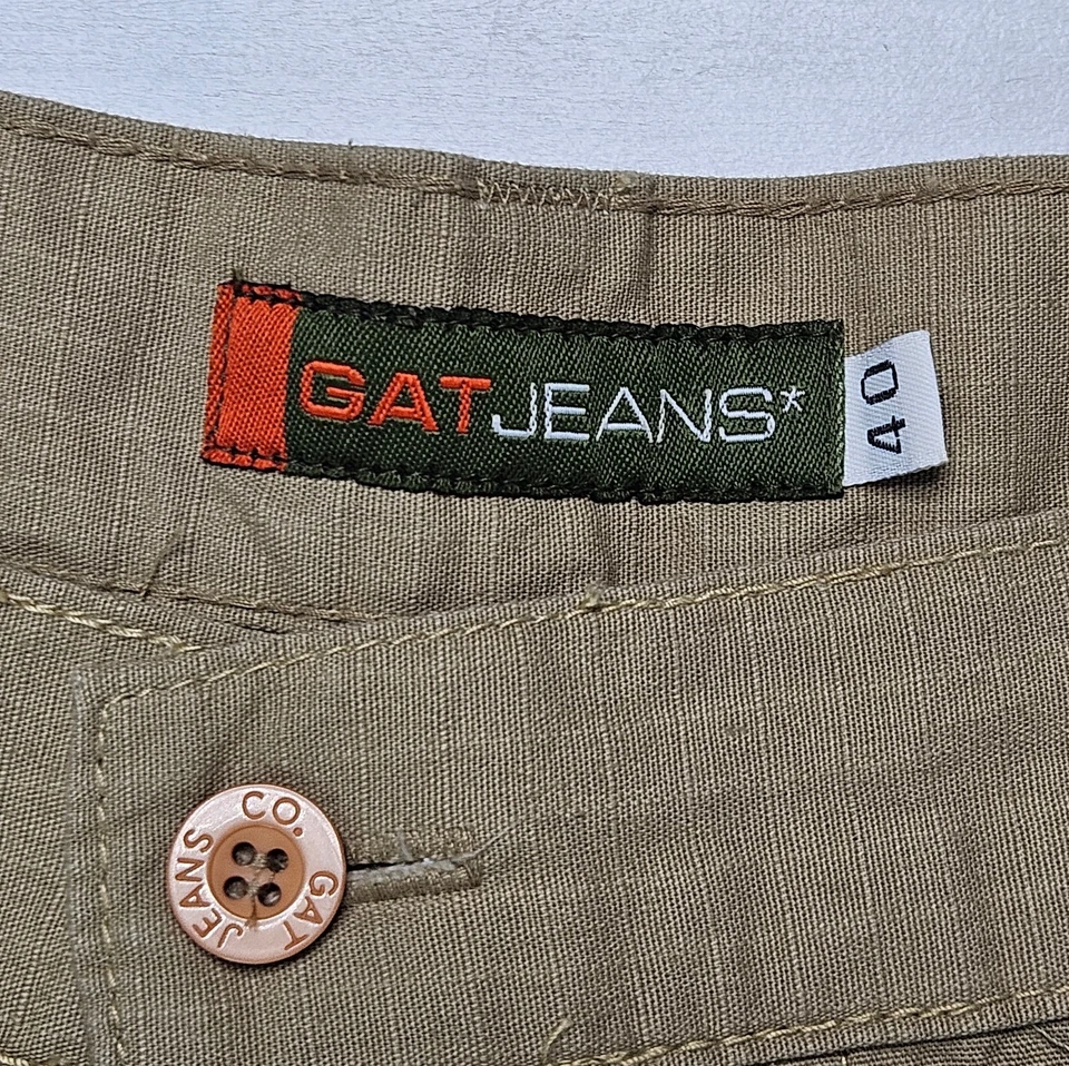 Vintage GAT Jean Company Pants Khaki Cargo Y2K Wide Leg Baggy 40 x20.5" Gorpcore - Image 2 of 4