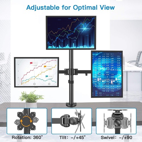 "HNHM3" HUANUO Triple Monitor Stand - Free Standing - 第 5/6 張圖片