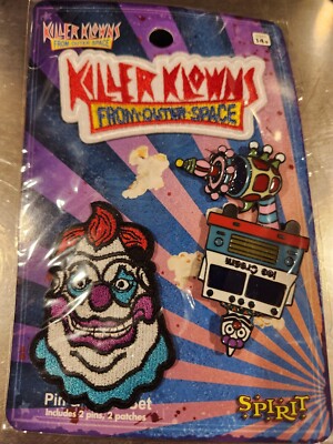 Killer Klowns From Outer Space Pin and Patch Set Spirit Halloween Exclusive 2023