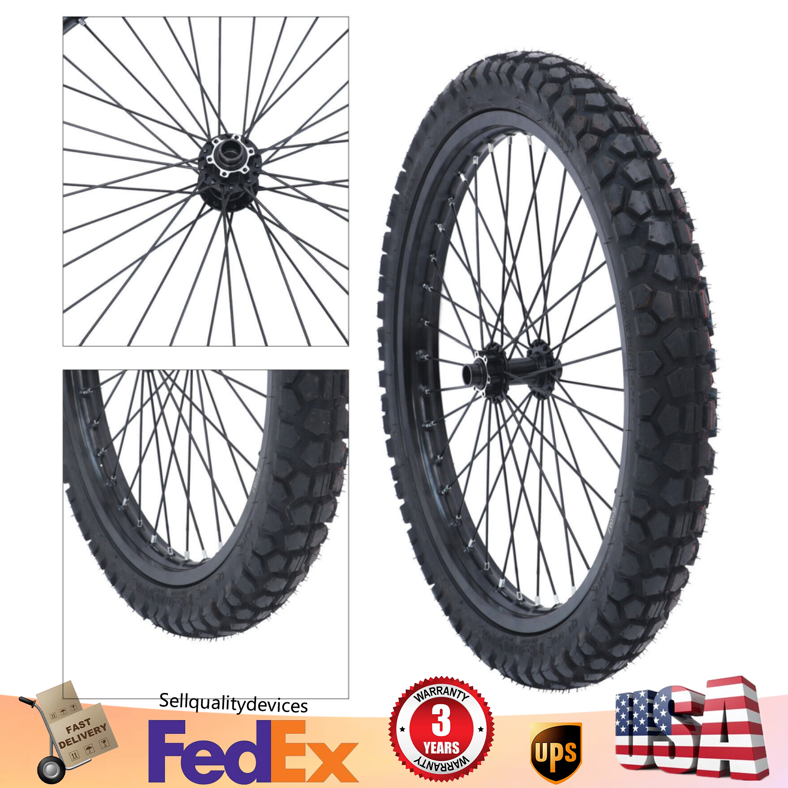 3000W-5000W 21in Motorcycle Front Wheel Rim For Electric Bicycle E-bike 48V-72V