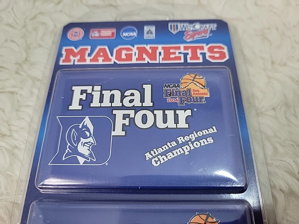 Juego de 2 imanes Duke Blue Devils 2004 de colección Atlanta Regional Champs Final Four nuevo Foto 4 de 4