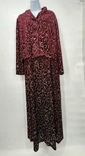 Ci Sono Size M/L Crush Velvet  Burgundy Attached  Jacket Formal Holiday Dress