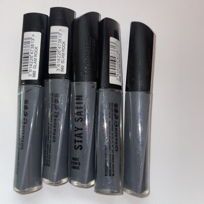 5 tube lot RIMMEL STAY SATIN LIQUID LIP COLOUR 860 GLAM ROCK unsealed