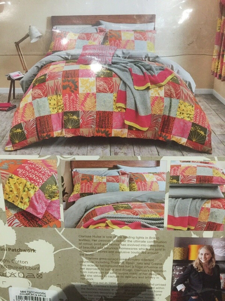 Clarissa Hulse "Mini Patchwork" in Spice Cotton Super King Duvet Set