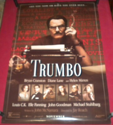 Trumbo Movie Poster 27x40 D/S Bryan Cranston Hellen Mirren Diane Lane Louis C.K.